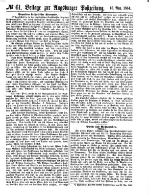 Augsburger Postzeitung Mittwoch 10. August 1864