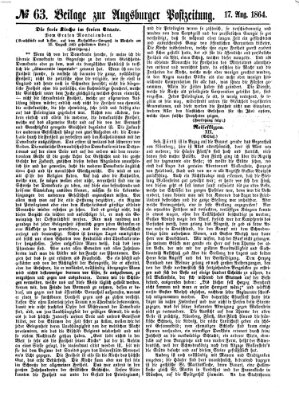 Augsburger Postzeitung Mittwoch 17. August 1864