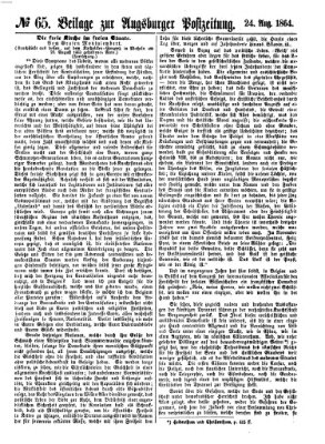 Augsburger Postzeitung Mittwoch 24. August 1864