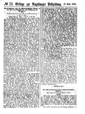 Augsburger Postzeitung Mittwoch 21. September 1864