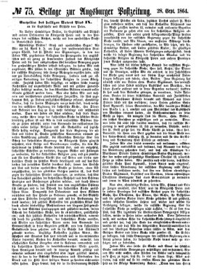 Augsburger Postzeitung Mittwoch 28. September 1864