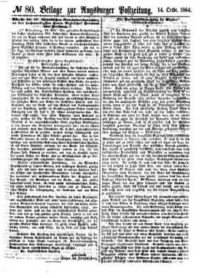 Augsburger Postzeitung Freitag 14. Oktober 1864