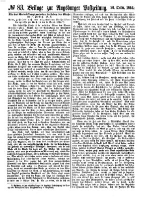 Augsburger Postzeitung Mittwoch 26. Oktober 1864