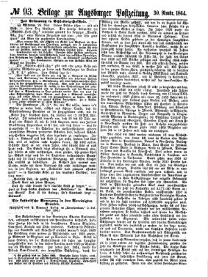 Augsburger Postzeitung Mittwoch 30. November 1864