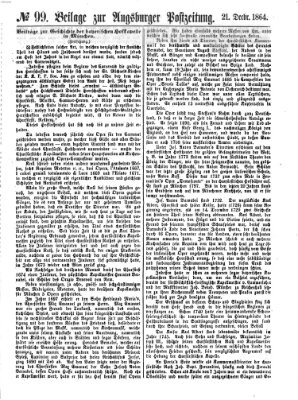 Augsburger Postzeitung Mittwoch 21. Dezember 1864