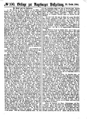 Augsburger Postzeitung Freitag 23. Dezember 1864