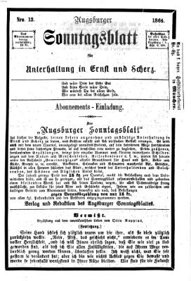 Augsburger Sonntagsblatt für Unterhaltung in Ernst und Scherz (Augsburger Postzeitung) Sonntag 27. März 1864