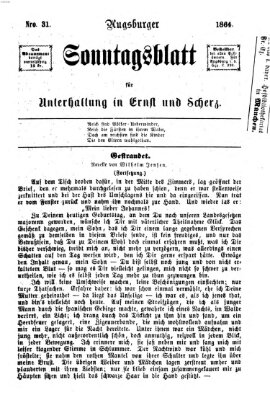 Augsburger Sonntagsblatt für Unterhaltung in Ernst und Scherz (Augsburger Postzeitung) Sonntag 31. Juli 1864