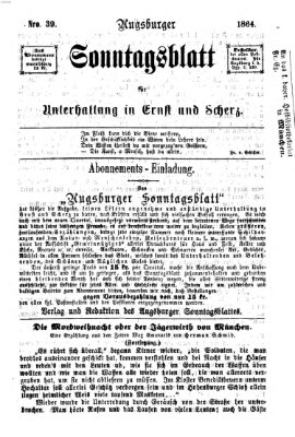 Augsburger Sonntagsblatt für Unterhaltung in Ernst und Scherz (Augsburger Postzeitung) Sonntag 25. September 1864