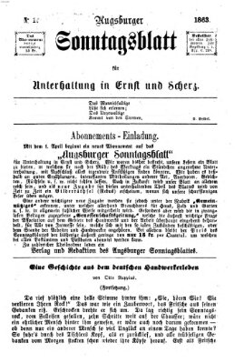 Augsburger Sonntagsblatt für Unterhaltung in Ernst und Scherz (Augsburger Postzeitung) Sonntag 5. April 1863