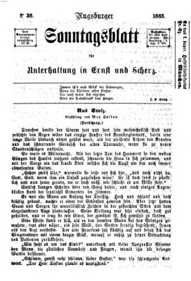 Augsburger Sonntagsblatt für Unterhaltung in Ernst und Scherz (Augsburger Postzeitung) Sonntag 6. September 1863