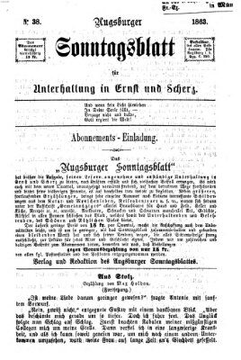 Augsburger Sonntagsblatt für Unterhaltung in Ernst und Scherz (Augsburger Postzeitung) Sonntag 20. September 1863