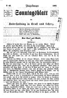 Augsburger Sonntagsblatt für Unterhaltung in Ernst und Scherz (Augsburger Postzeitung) Sonntag 29. November 1863