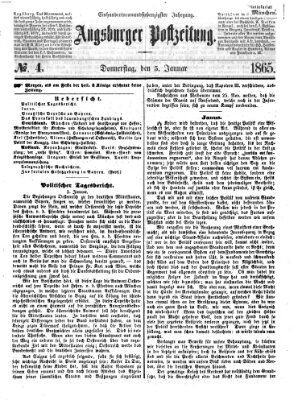 Augsburger Postzeitung Donnerstag 5. Januar 1865