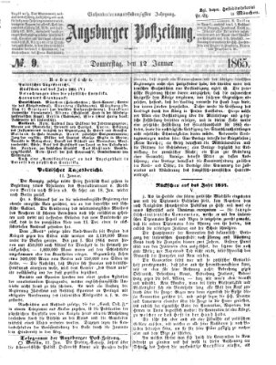 Augsburger Postzeitung Donnerstag 12. Januar 1865