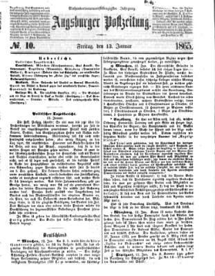 Augsburger Postzeitung Freitag 13. Januar 1865