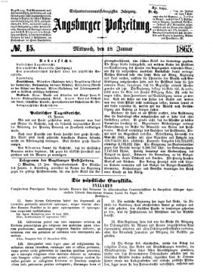 Augsburger Postzeitung Mittwoch 18. Januar 1865