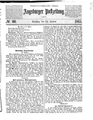 Augsburger Postzeitung Dienstag 24. Januar 1865