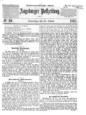 Augsburger Postzeitung Donnerstag 26. Januar 1865