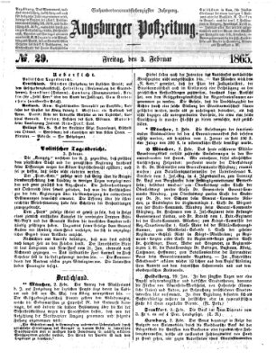 Augsburger Postzeitung Freitag 3. Februar 1865