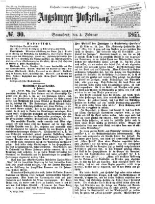 Augsburger Postzeitung Samstag 4. Februar 1865