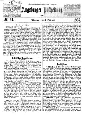 Augsburger Postzeitung Montag 6. Februar 1865