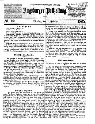 Augsburger Postzeitung Dienstag 7. Februar 1865