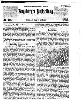 Augsburger Postzeitung Mittwoch 8. Februar 1865