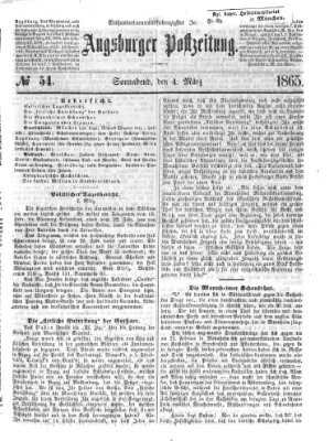 Augsburger Postzeitung Samstag 4. März 1865