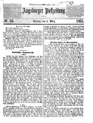 Augsburger Postzeitung Montag 6. März 1865