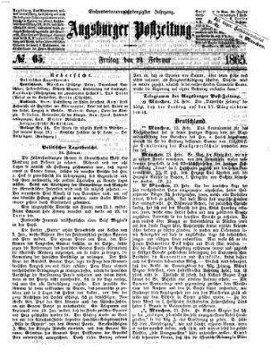 Augsburger Postzeitung Freitag 24. Februar 1865