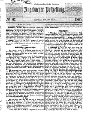 Augsburger Postzeitung Montag 20. März 1865