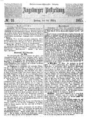 Augsburger Postzeitung Freitag 24. März 1865