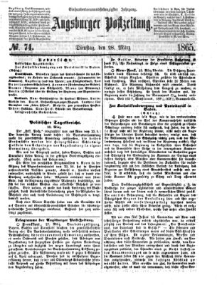 Augsburger Postzeitung Dienstag 28. März 1865