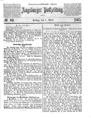 Augsburger Postzeitung Freitag 7. April 1865