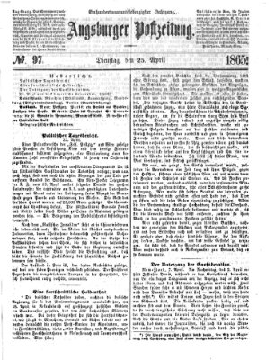 Augsburger Postzeitung Dienstag 25. April 1865