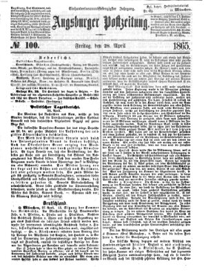 Augsburger Postzeitung Freitag 28. April 1865