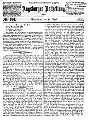 Augsburger Postzeitung Samstag 29. April 1865