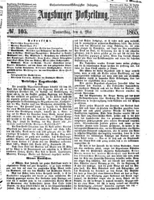 Augsburger Postzeitung Donnerstag 4. Mai 1865