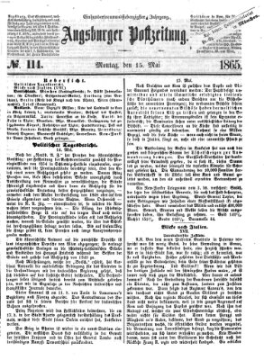 Augsburger Postzeitung Montag 15. Mai 1865