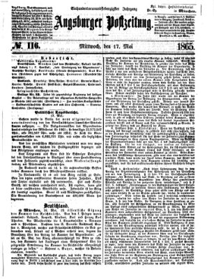 Augsburger Postzeitung Mittwoch 17. Mai 1865