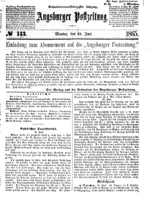 Augsburger Postzeitung Montag 19. Juni 1865