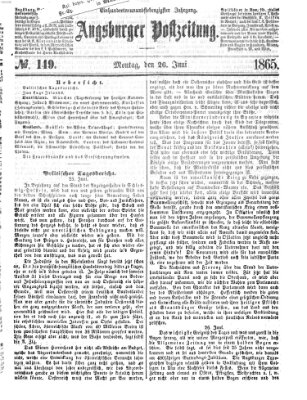 Augsburger Postzeitung Montag 26. Juni 1865