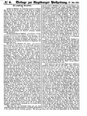 Augsburger Postzeitung Freitag 27. Januar 1865