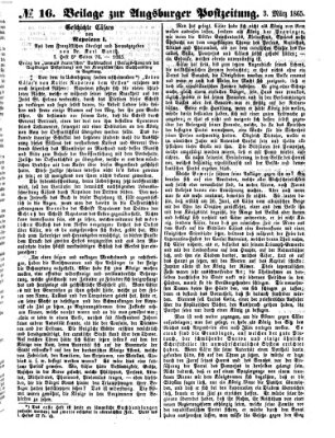 Augsburger Postzeitung Freitag 3. März 1865