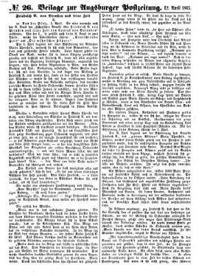 Augsburger Postzeitung Mittwoch 12. April 1865