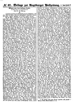 Augsburger Postzeitung Dienstag 6. Juni 1865