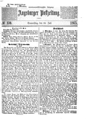 Augsburger Postzeitung Donnerstag 20. Juli 1865