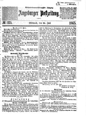 Augsburger Postzeitung Mittwoch 26. Juli 1865