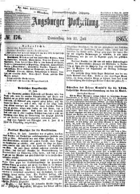 Augsburger Postzeitung Donnerstag 27. Juli 1865